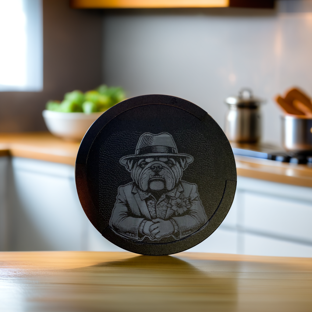 Snusdosa i Eloxiderad aluminium med kylig Bulldog